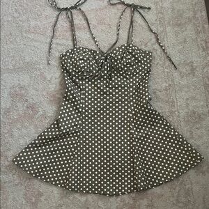 MAJORELLE Brown Polka Dot Dress